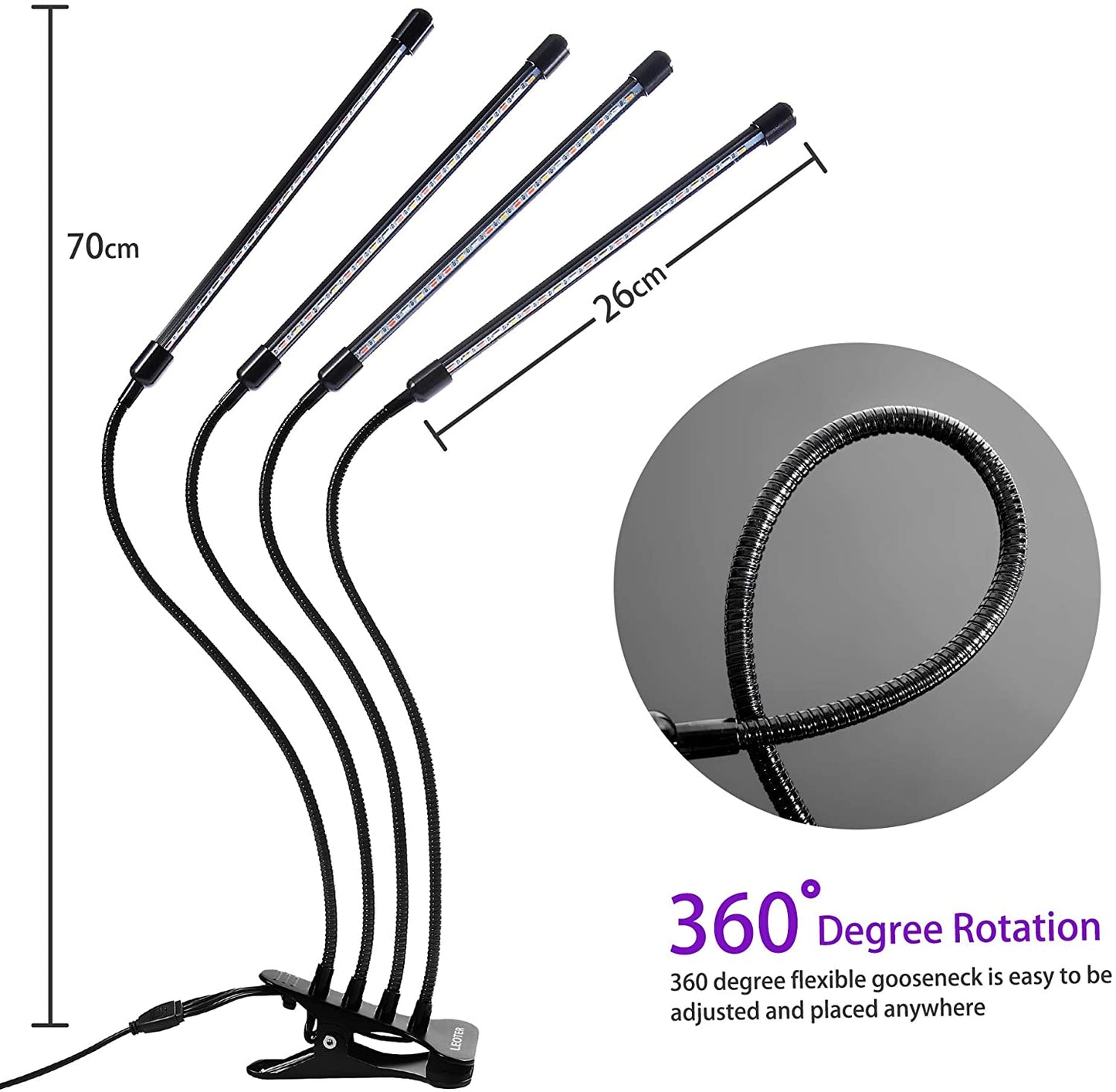 Full Spectrum Desk Clip on LED Grow Light